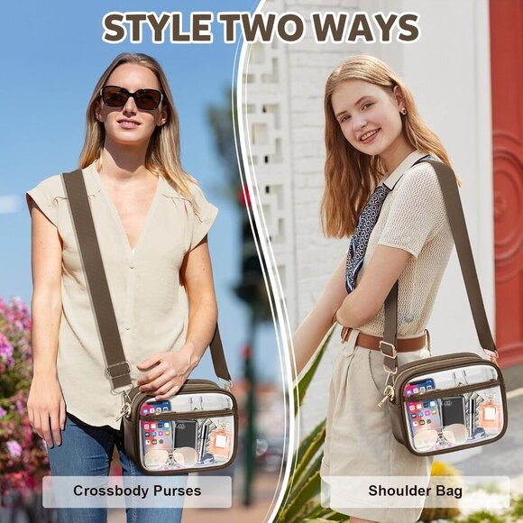 Clear Crossbody Bag, Stadium Approved Clear Purse Bag for Concerts Sports Events - Picture 7 of 9